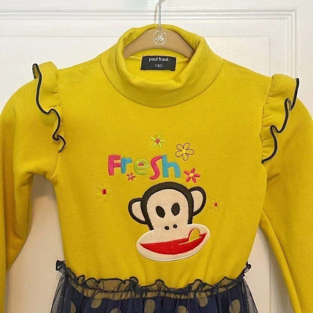 Paul Frank Fresh Girly Long Sleeve Polka Dot Tulle Cute Dress